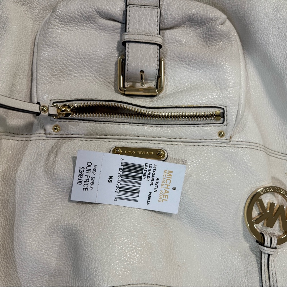 Michael Kors Cream Leather Shoulder Bag